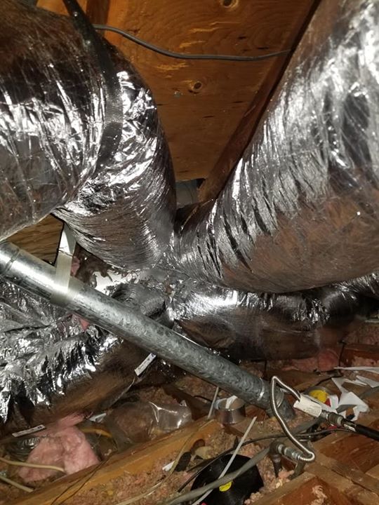 This is what the inside of your attic looks Pretty gross right Ductwork sealed…